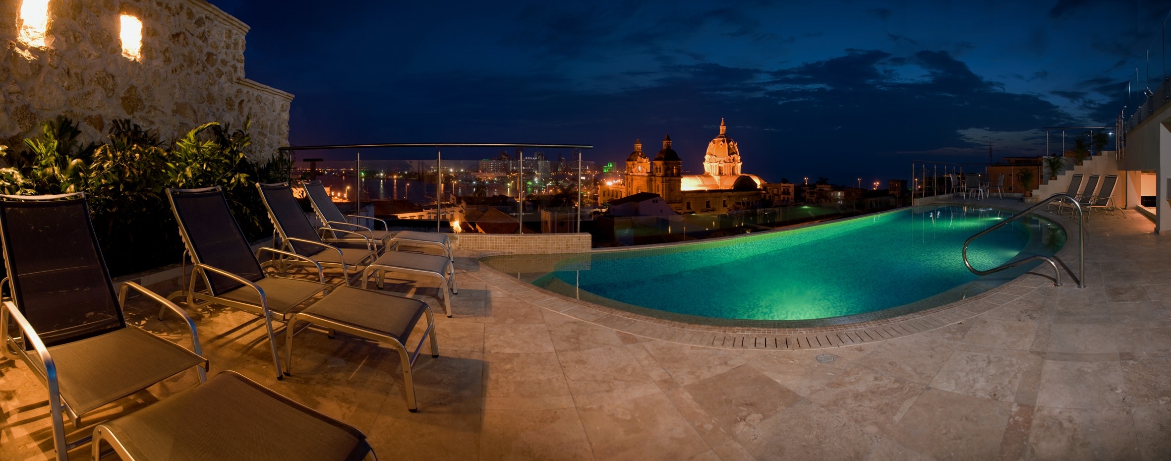 Rooftop Pool at Night