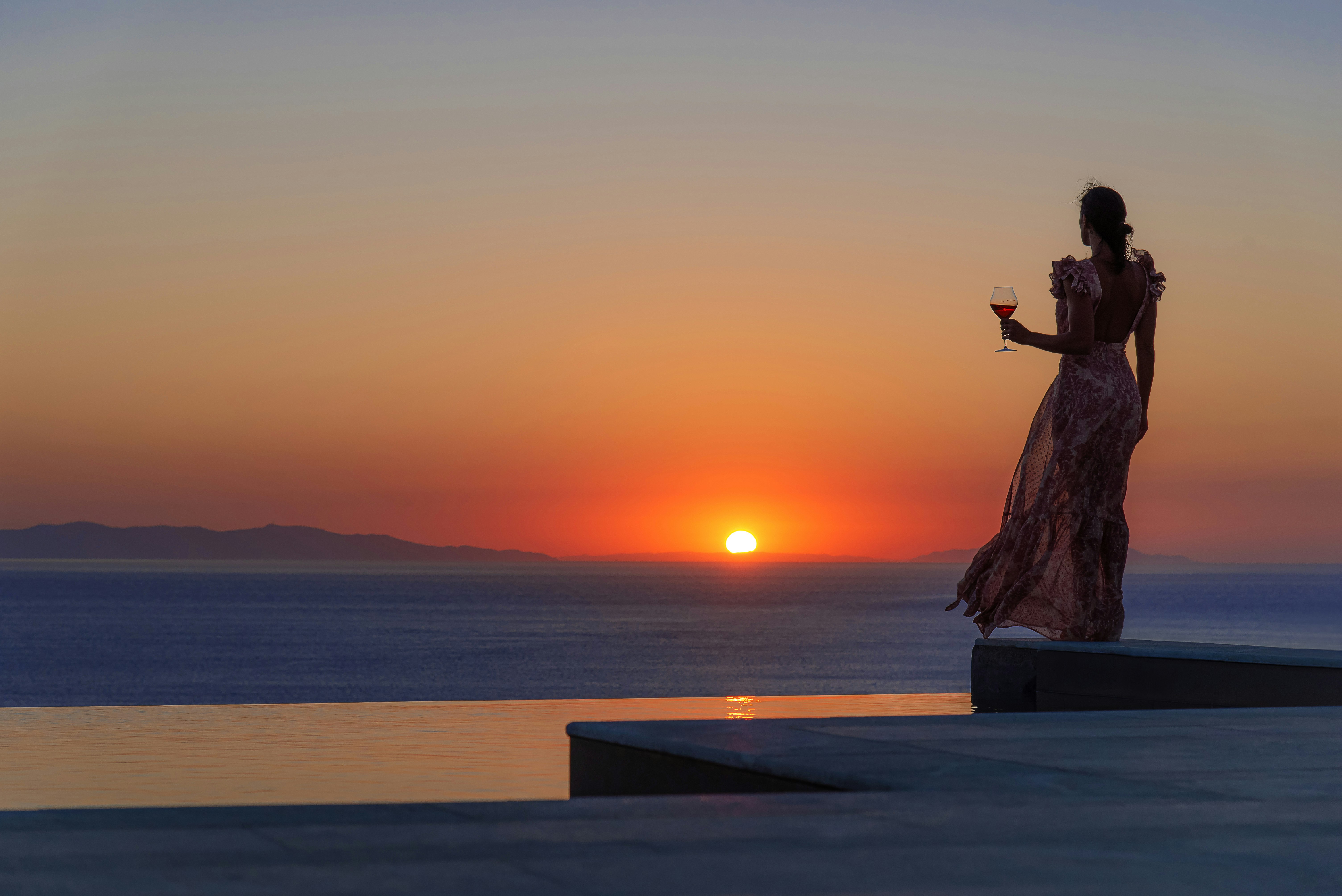 Villa Main Pool Sunset