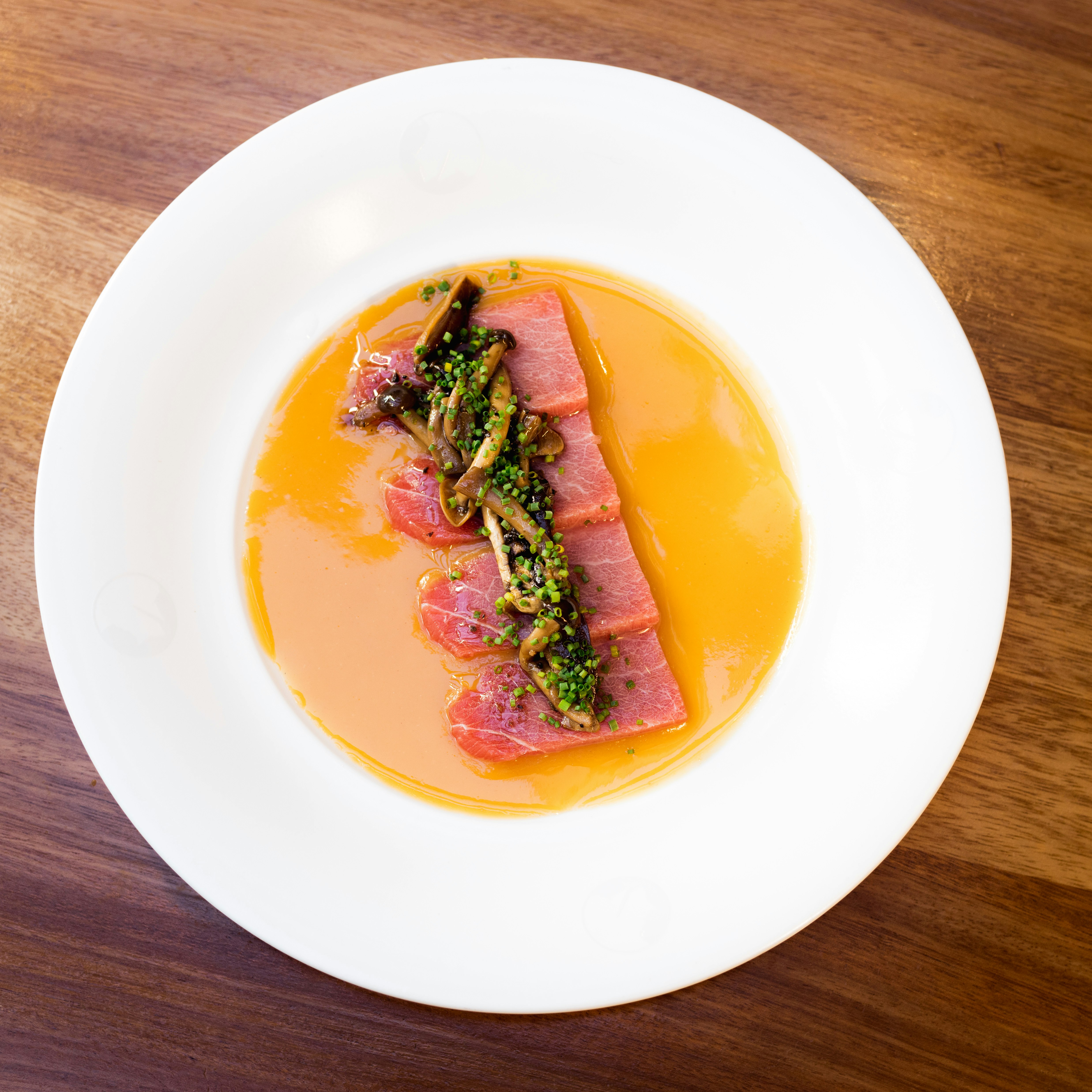 Toro Karashi Su Miso And Mushrooms