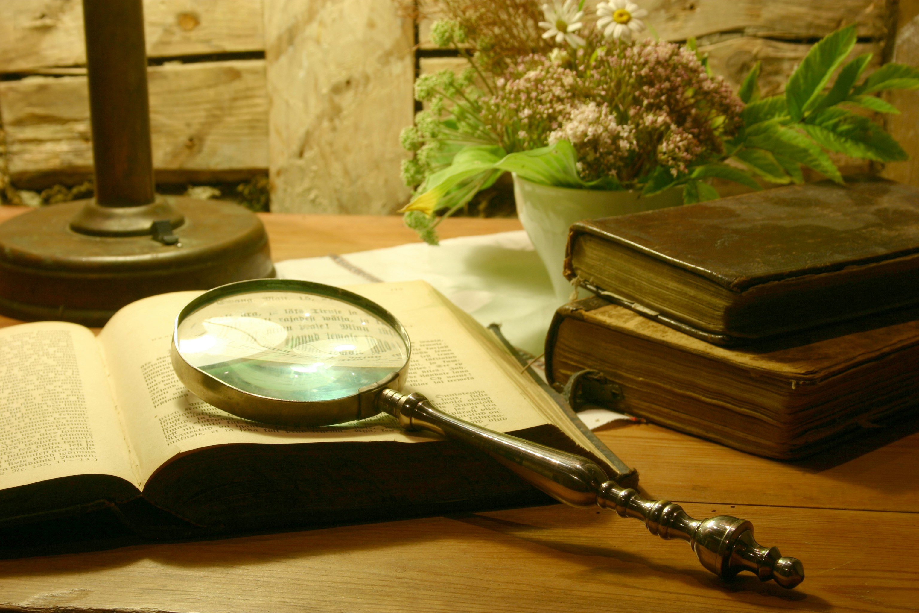 Library with a collection of historical books
