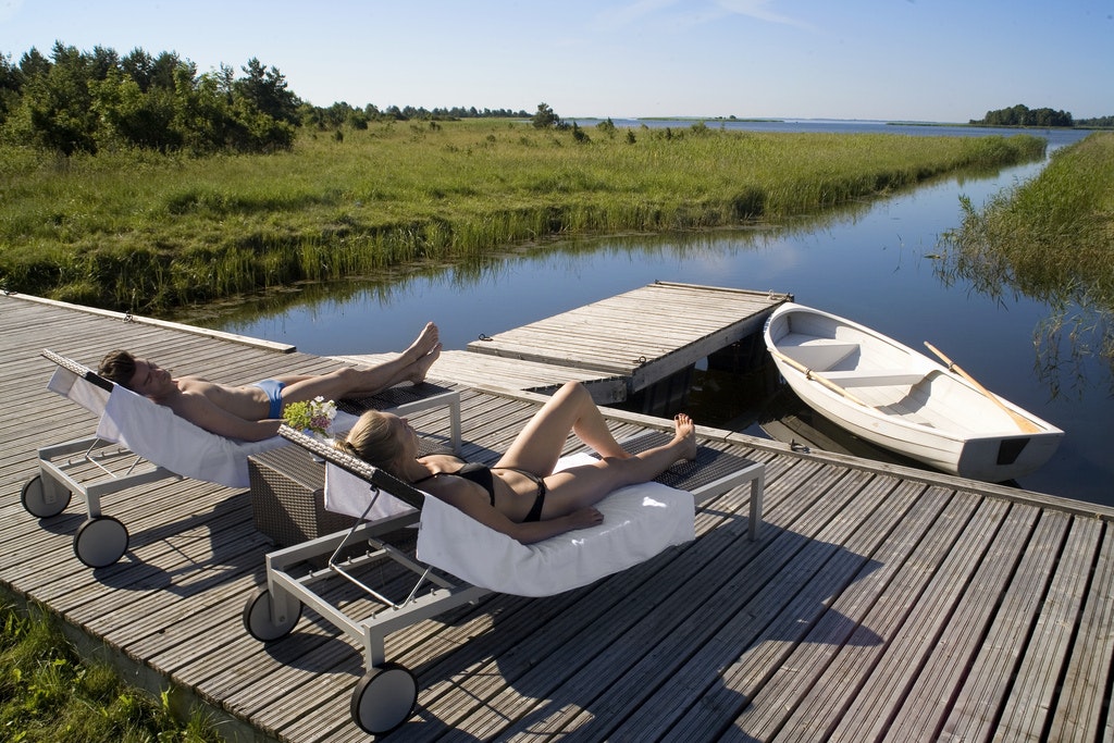 Relaxing on the sundeck