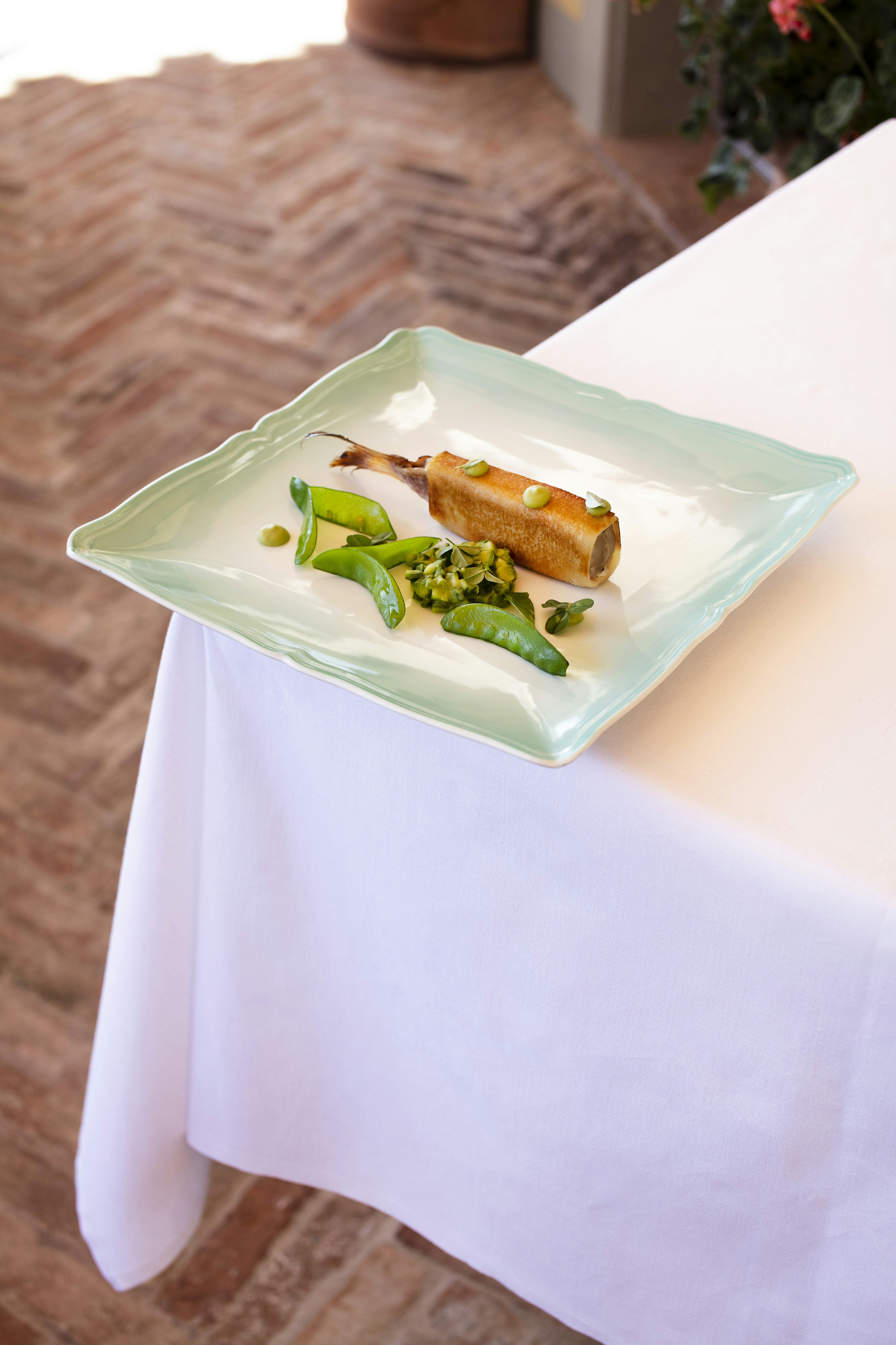 Fish main course at Palazzo Tiglio Restaurant