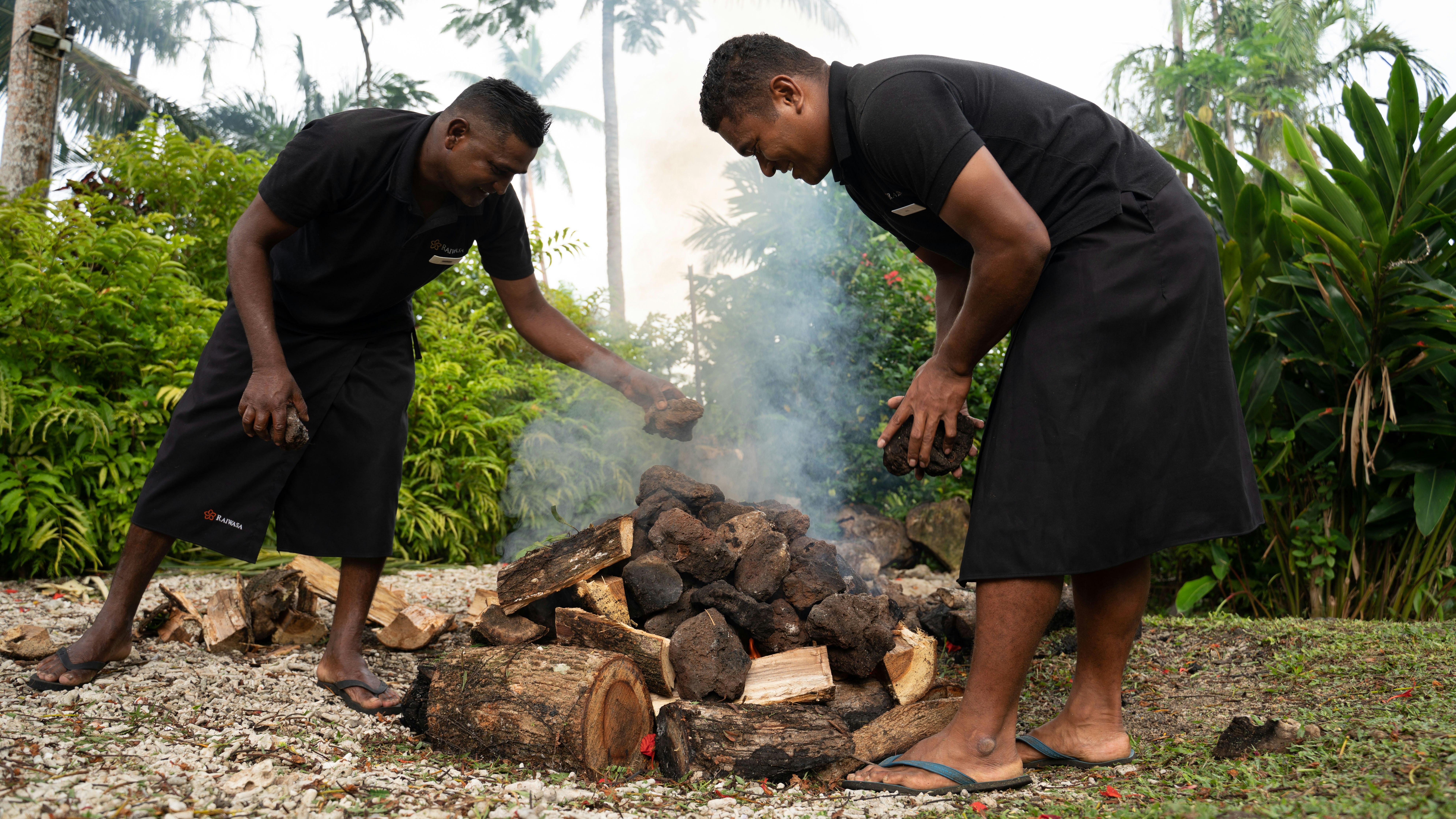 Preparation of the Lovo Underground Cooking