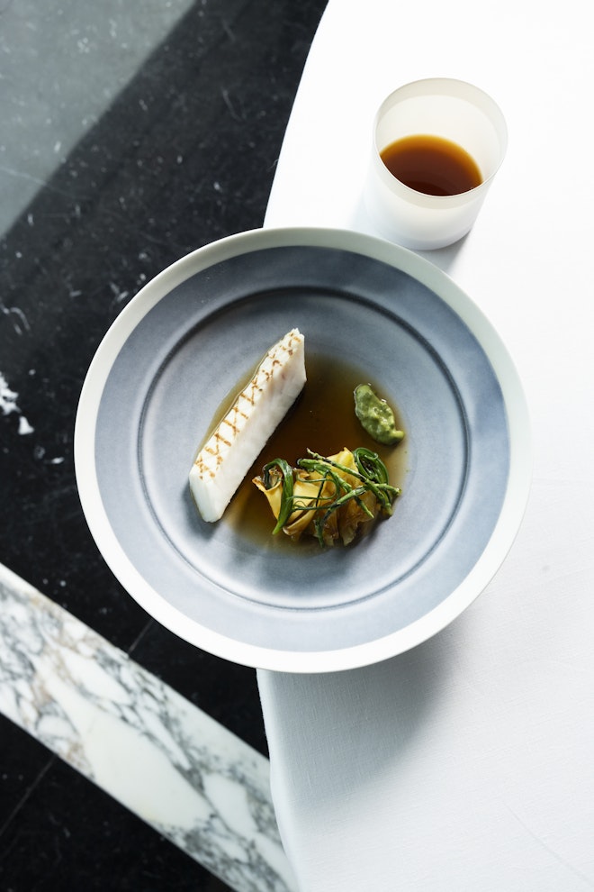 John Dory from the Coast, Rock Fish Broth and Agretti