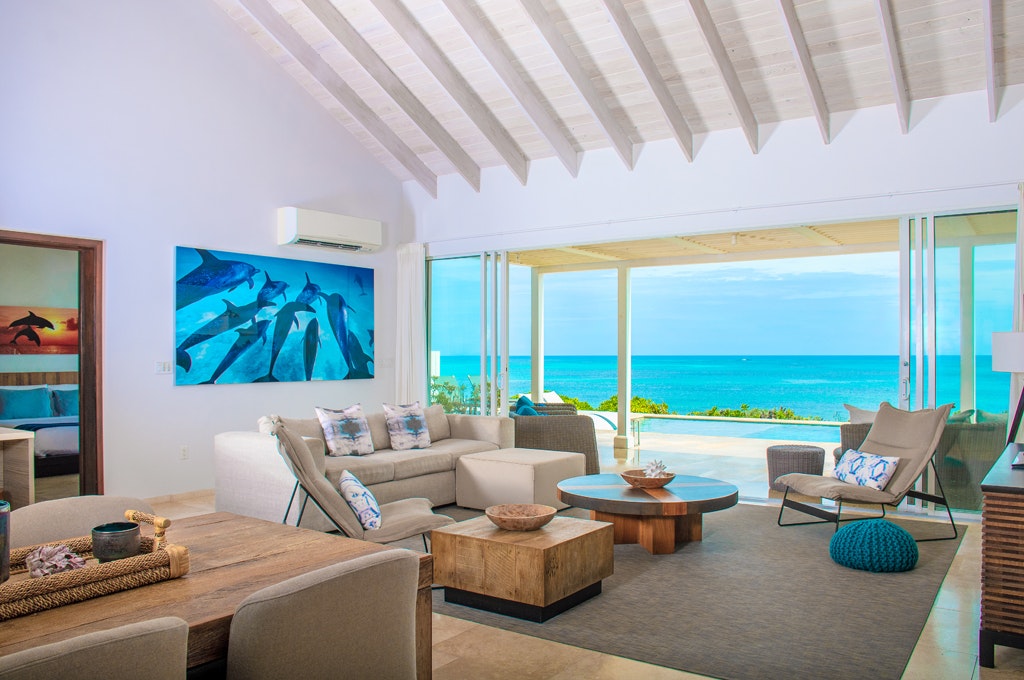 Two Bedroom Beachfront Villa Premier - Living Area