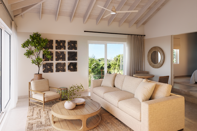 Two Bedroom Beachfront Villa Suite Living Room