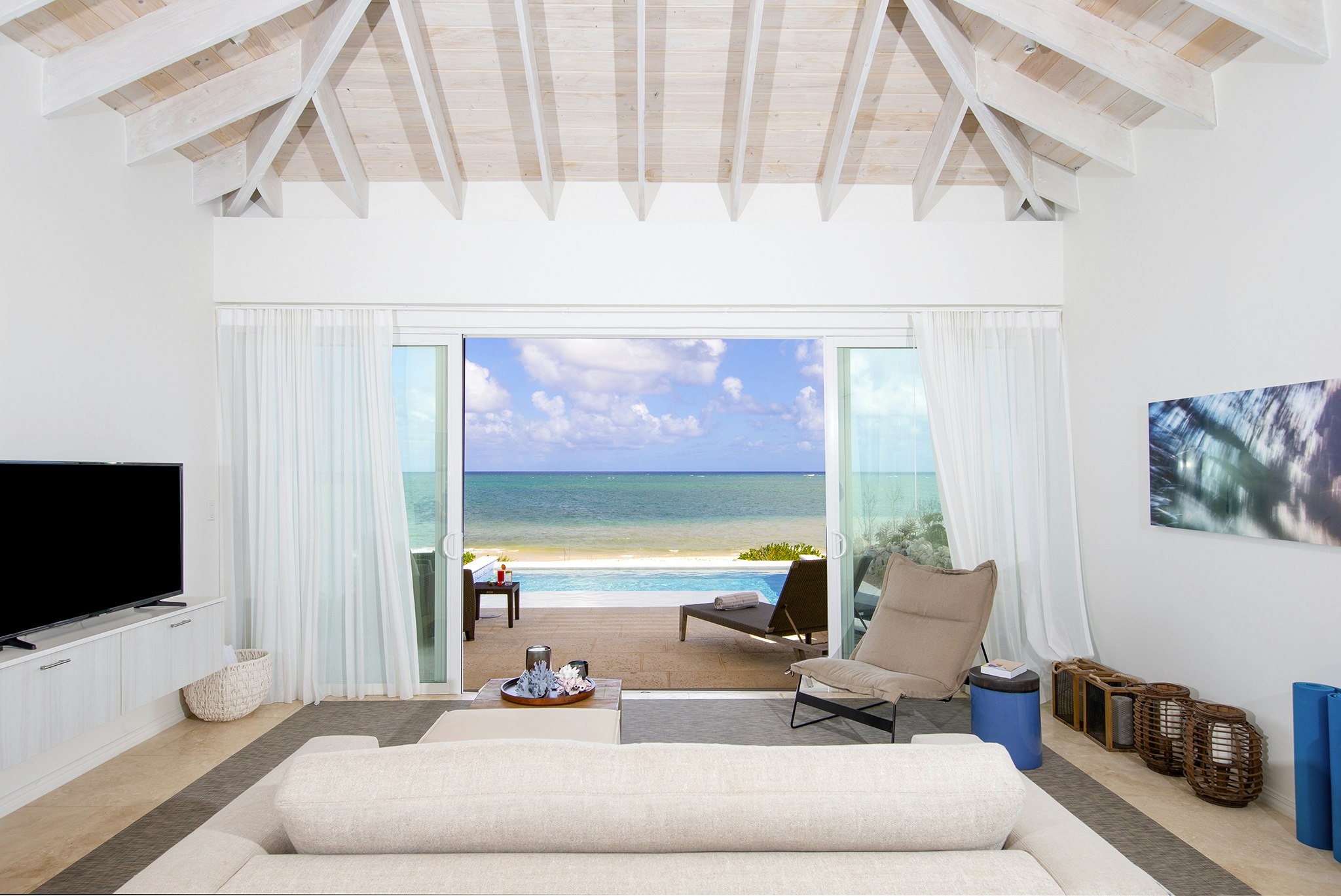 One Bedroom Beachfront Villa - Living Area