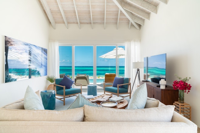 Two Bedroom Beachfront Villa Deluxe - Living Area