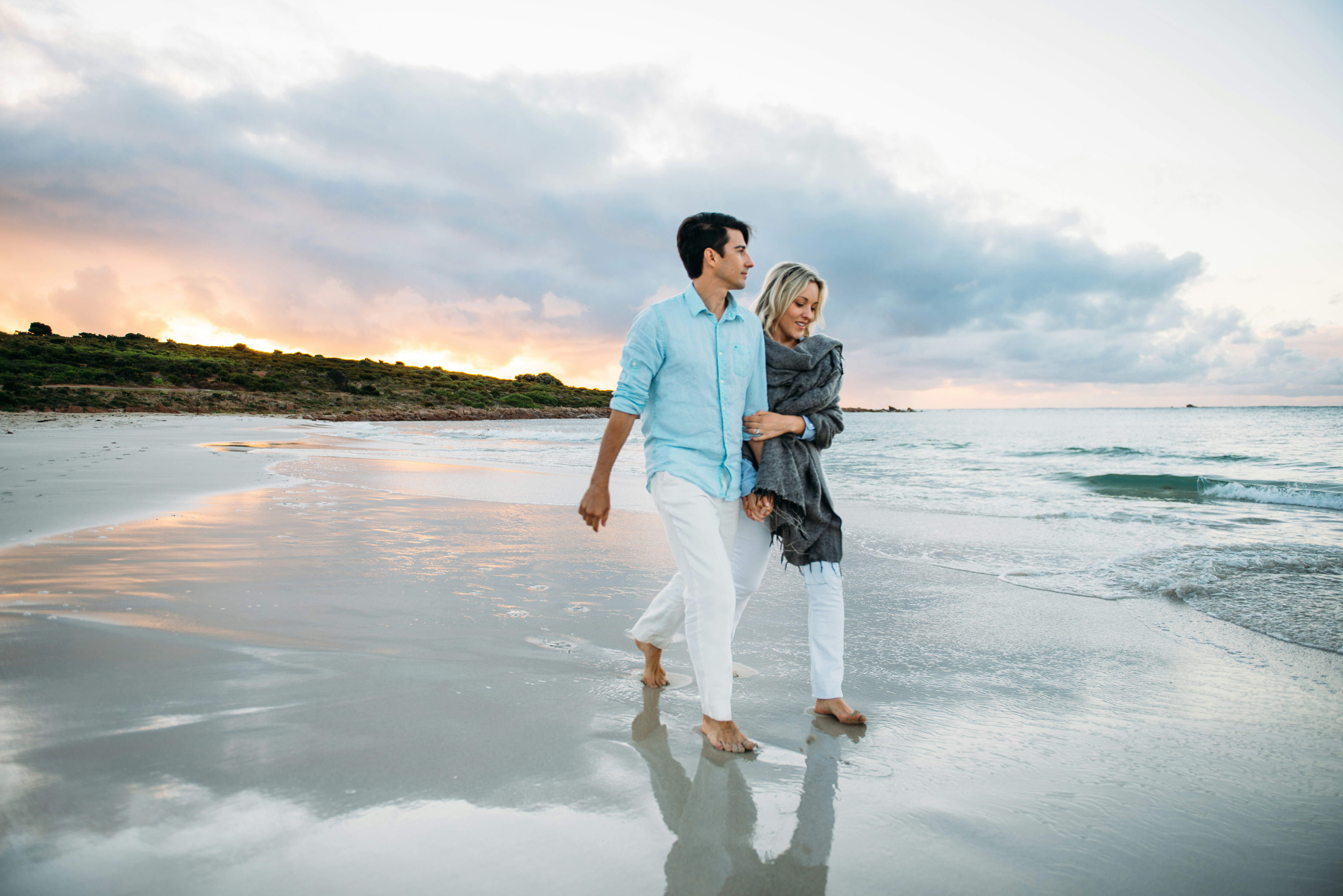 Couple on Smiths Beach Winter