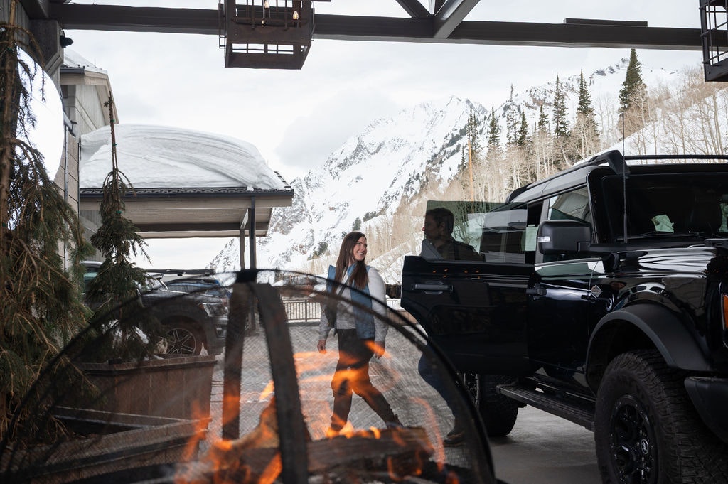 Snowpine Lodge Entrance Winter