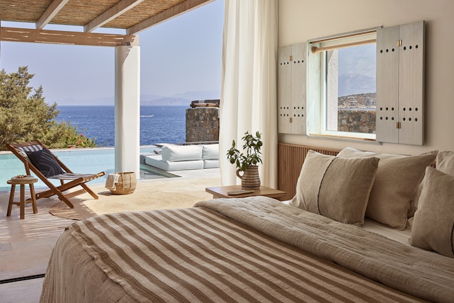 Villa Thalassa 3 Bedrooms Private Pool Seafront - Bedroom