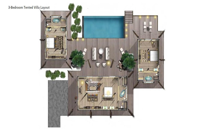 3-Bedroom Beachfront pool Villa