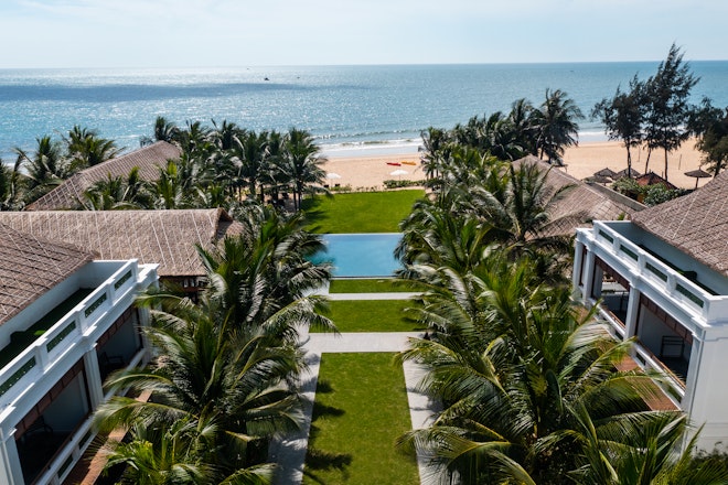 Outside View with Saltwater Pool and Beach View