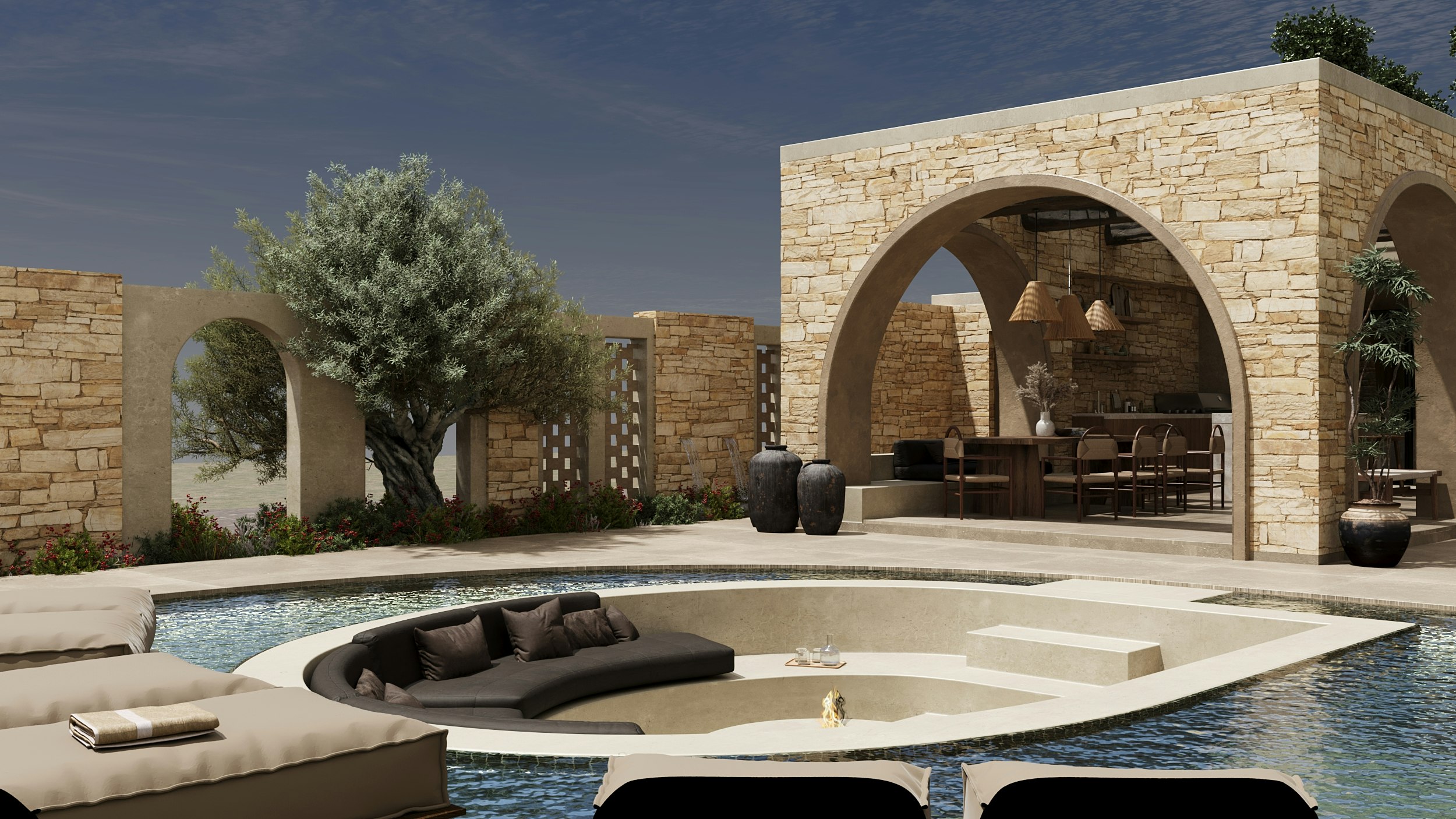 Grand Royal Villa - Outdoor Sunken Lounge