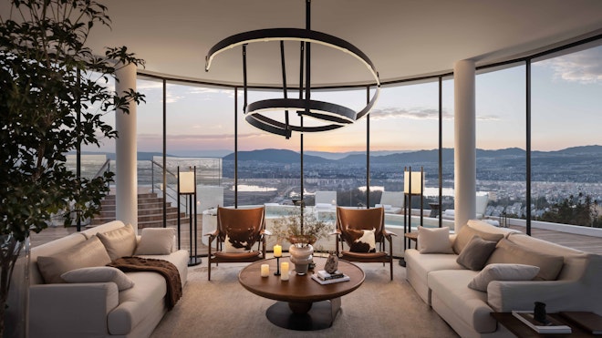Panoramic Hot Spring Family Suite - Living Area