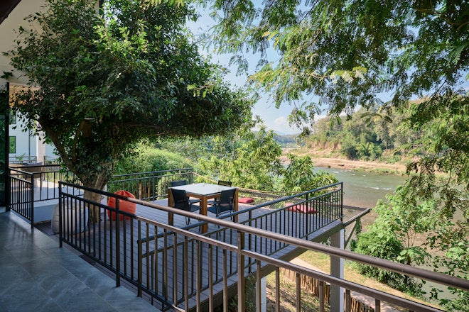 Sunset Namkhan - Deck Overlooking River