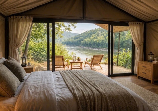 Riverfront Glamping - Bedroom