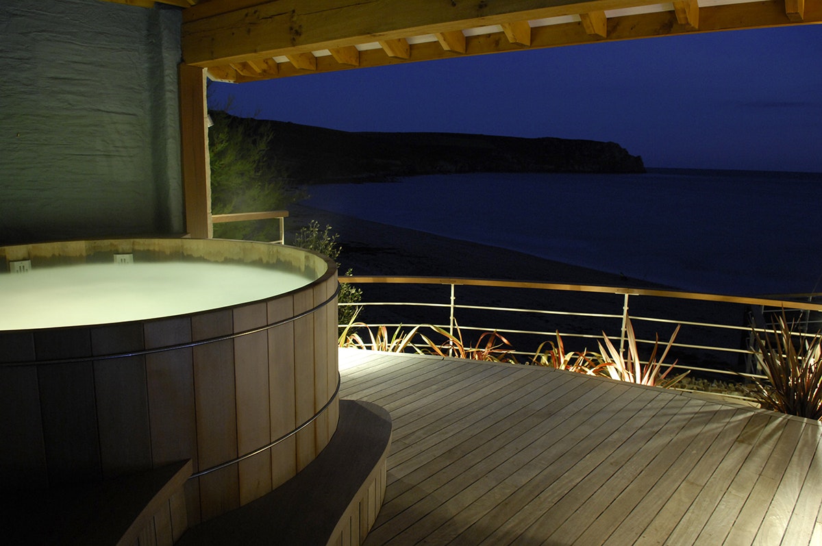 Night time hot tub