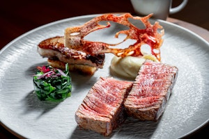 Rossini M Wagyu Tenderloin, Foie Gras Spinach Cognac, Coffee Gravy