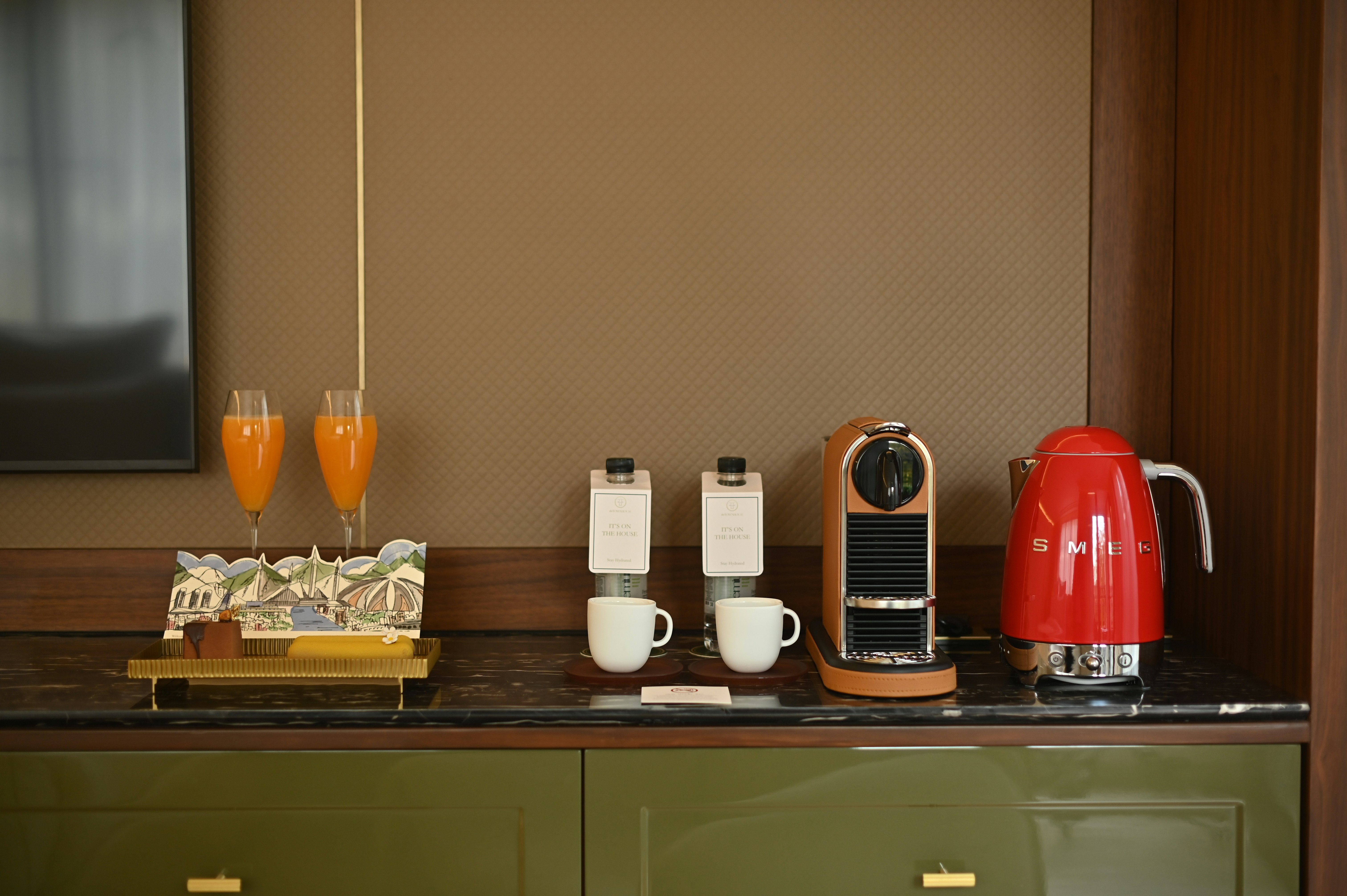 Complimentary In-Room Beverage Station