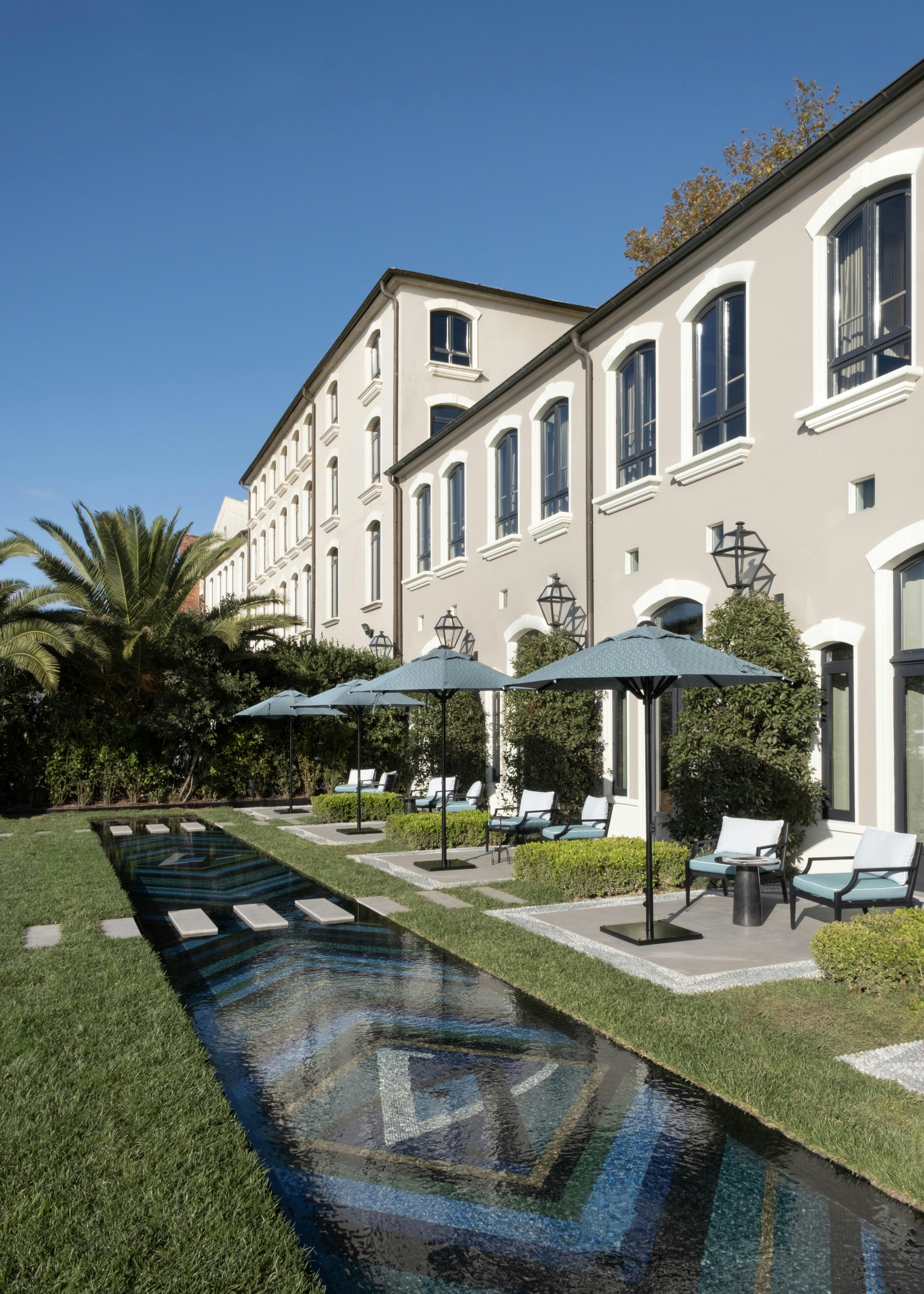 Garden with Decorative Pool