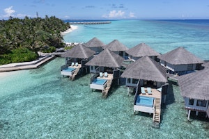 Water Bungalow with Pool - Aerial