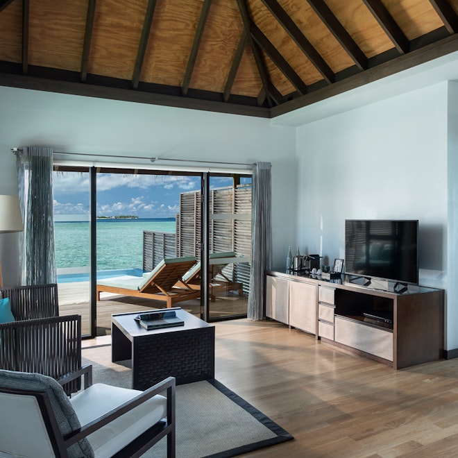 Water Bungalow with Pool - Living Area