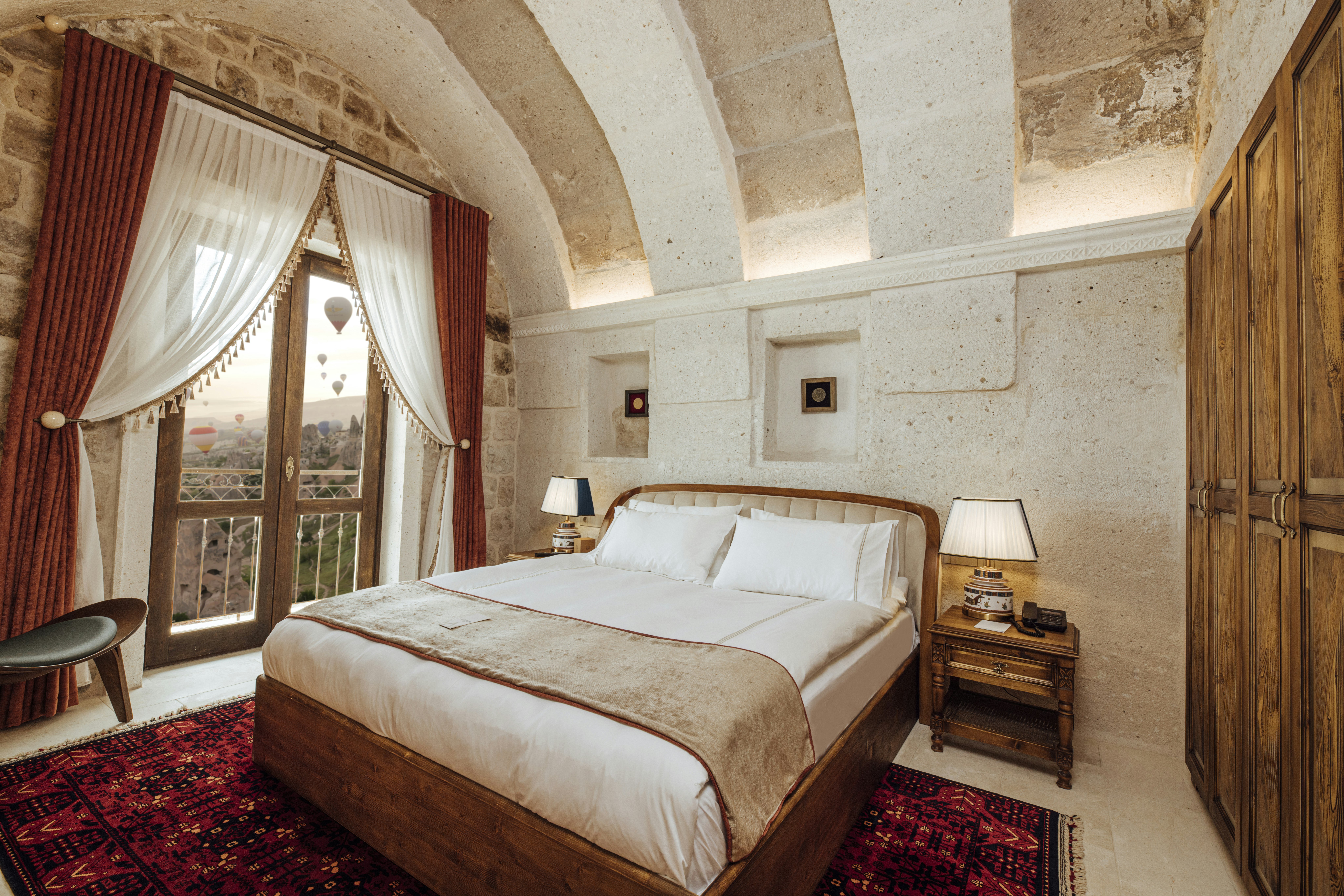 Stone Arched Luxury Suite Balcony - Bedroom