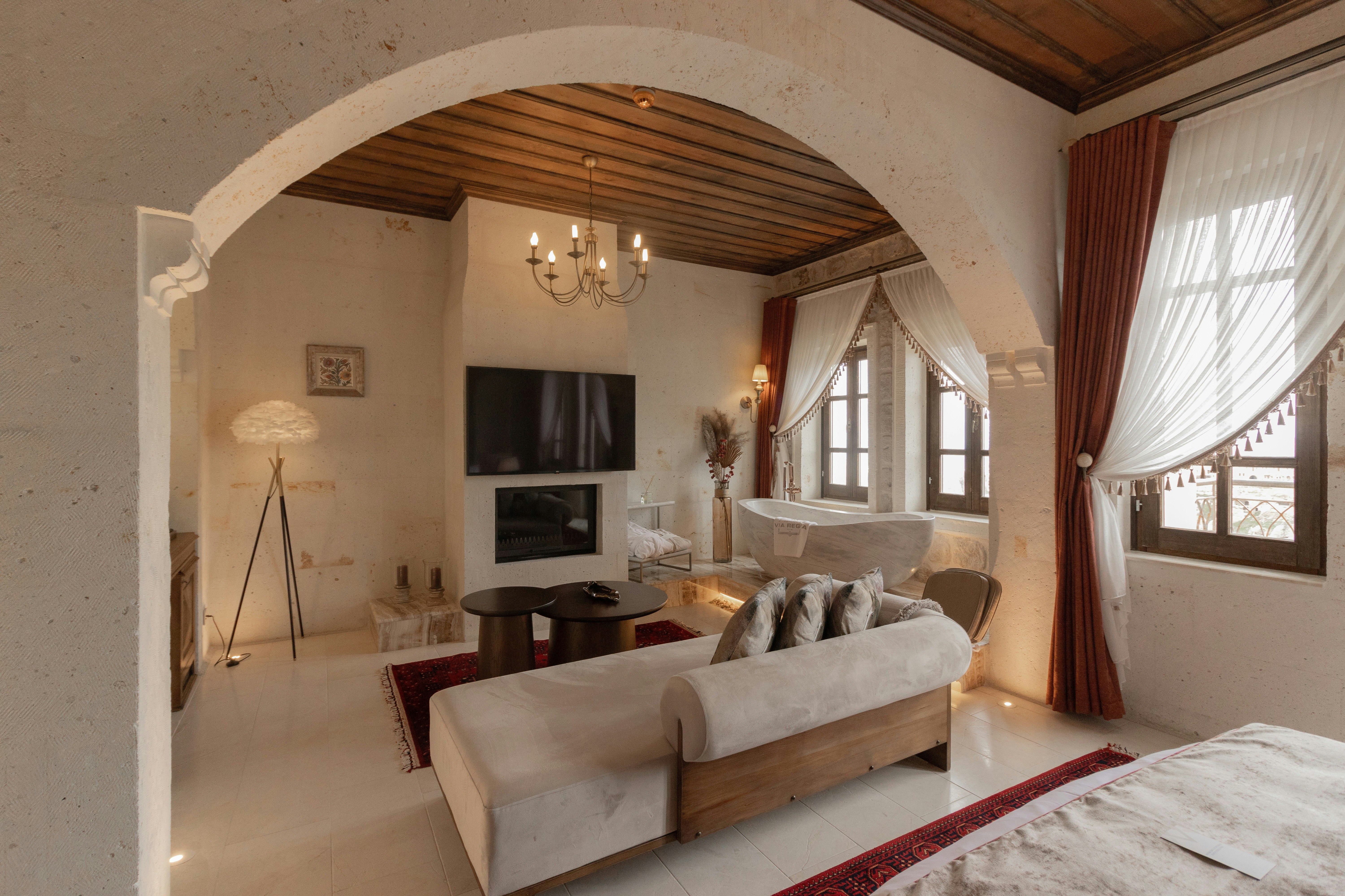 Stone Arched Honeymoon Suite - Living Area