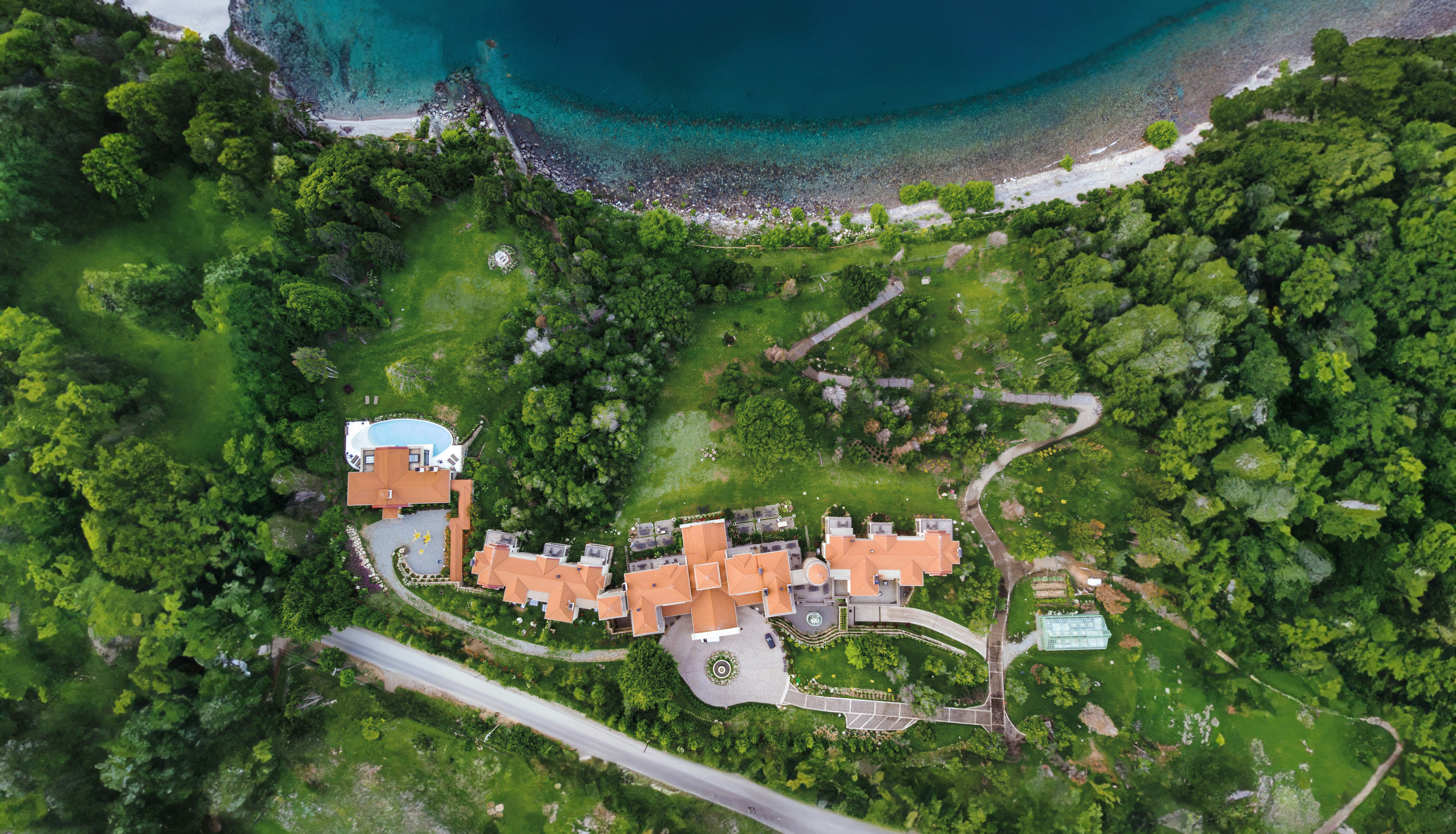 Overhead View Of The Hotel And Surroundings