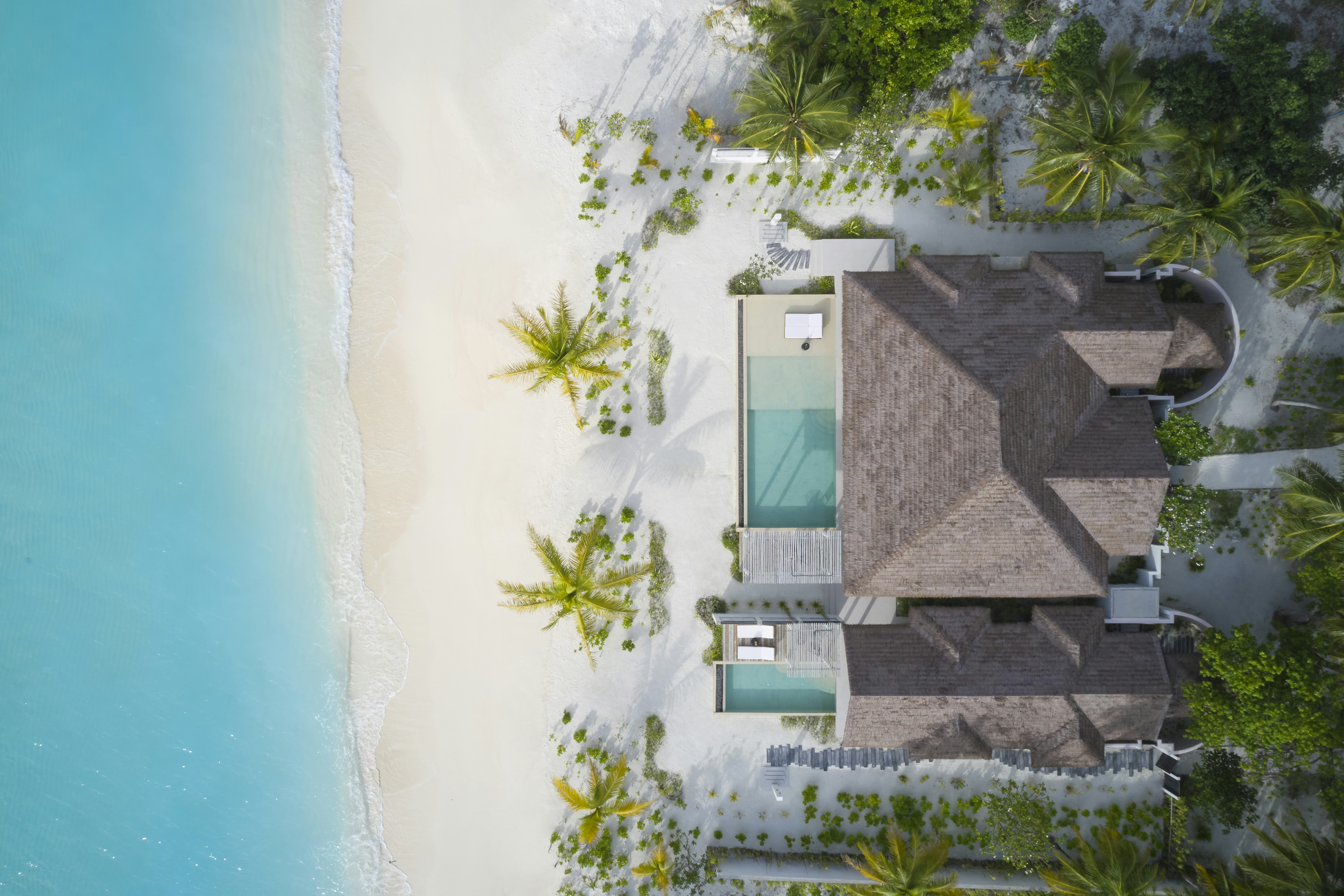 Two Bedroom Residence With Two Beach Pools Aerial Top View