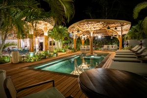 Public Pool Restaurant Night
