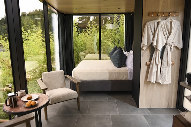 Riverfront Glass Cabin - Bedroom